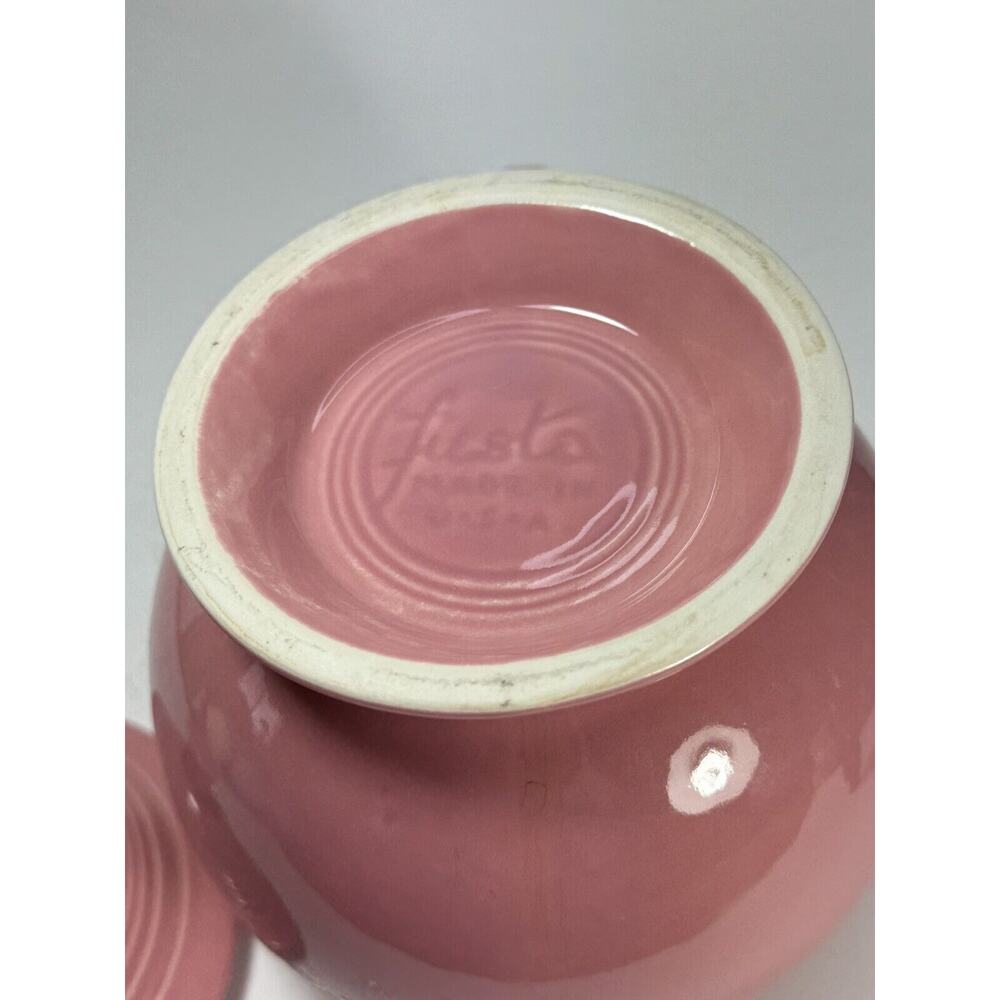 Fiesta Ware Rose Pink Teapot ROUND CIRCLE HANDLE - Picture 7 of 13